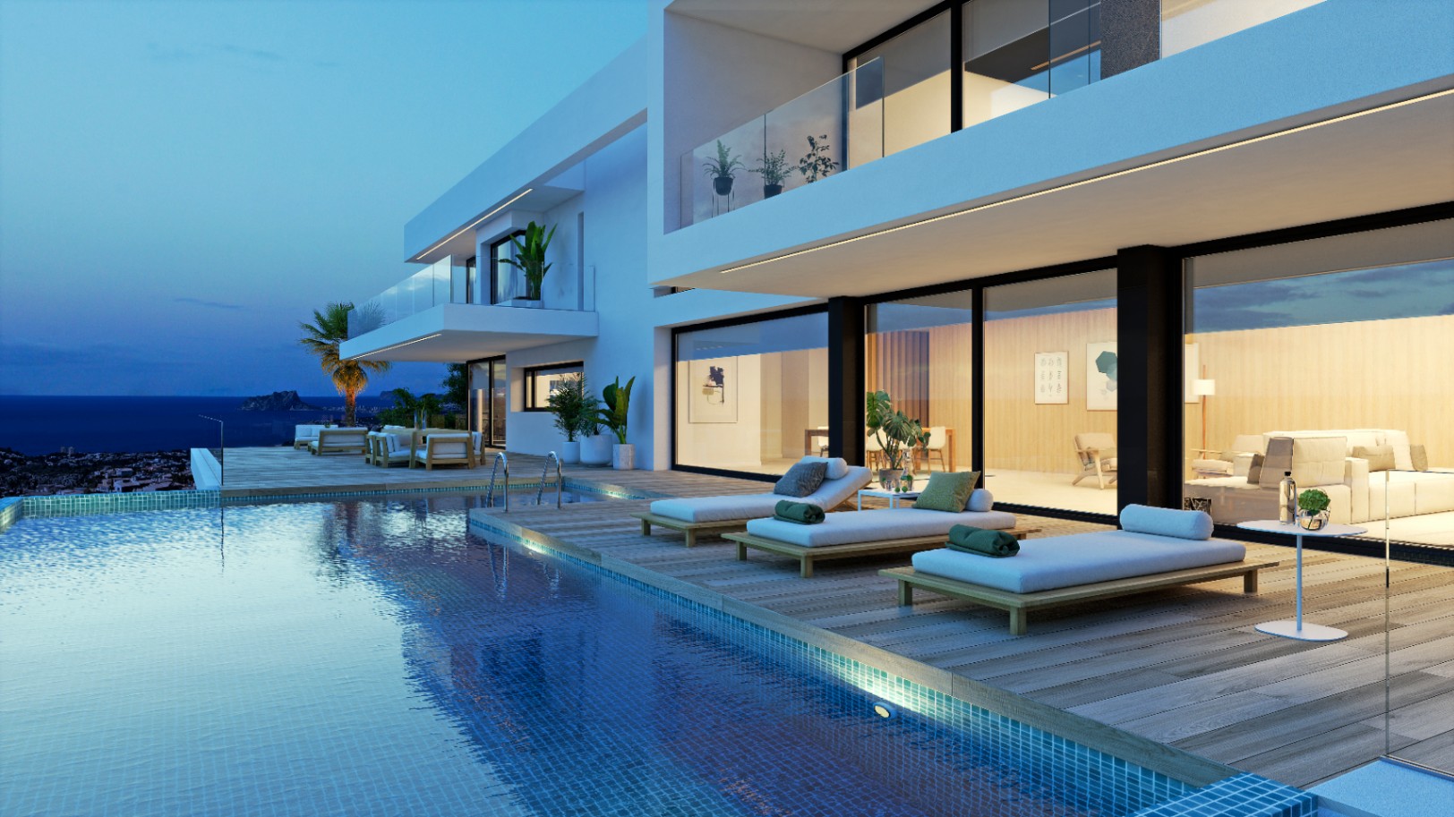 Villa Marblau in Cumbre del Sol, Benitachell: 5 bedrooms, swimming pool.