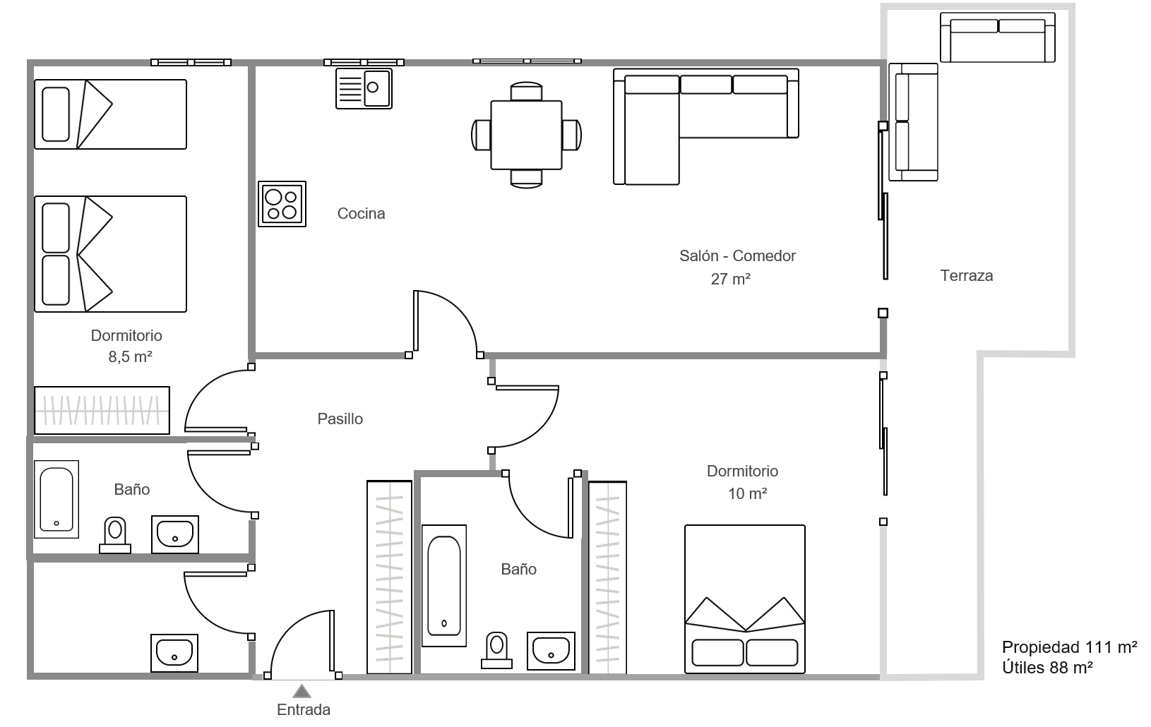 Wohnung in Calpe mit Meerblick und Pool – 2 Schlafzimmer, Terrasse und Parkplatz